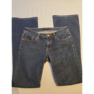 Vigoss Studio Womens Flare Jeans Dark Wash Low Rise Denim Blue Pants 30x33